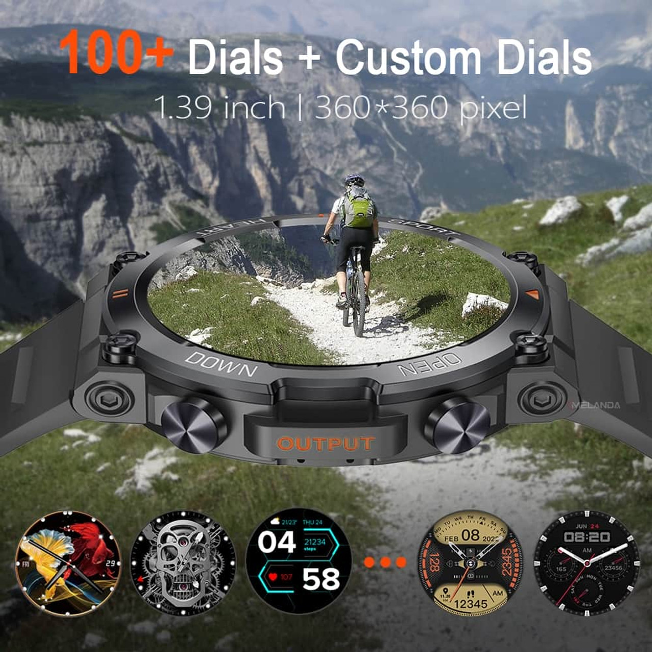 MELANDA New 1.39 inch Men's Bluetooth Call Smartwatch Sports Fitness Tracker Heart Monitor MELANDA New 1.39 inch Men's Bluetooth Call Smartwatch Sports Fitness Tracker Heart Monitor