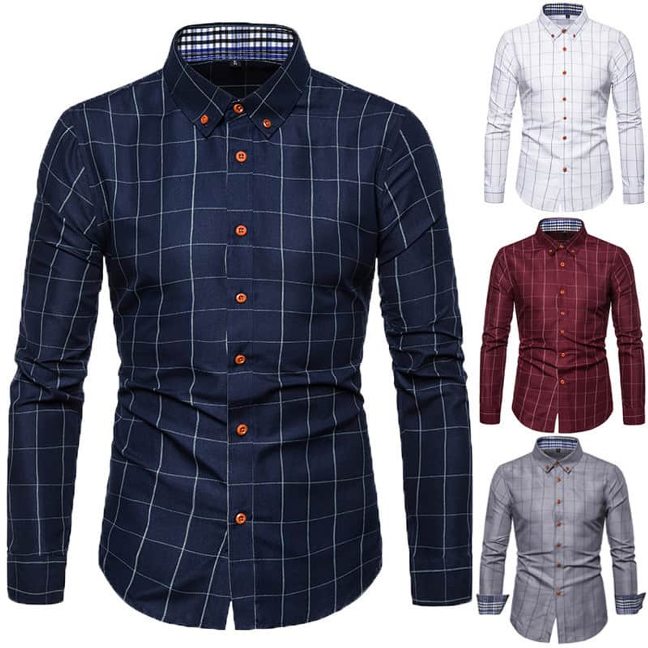 Long sleeve shirt square Collar Slim Fit Shirt