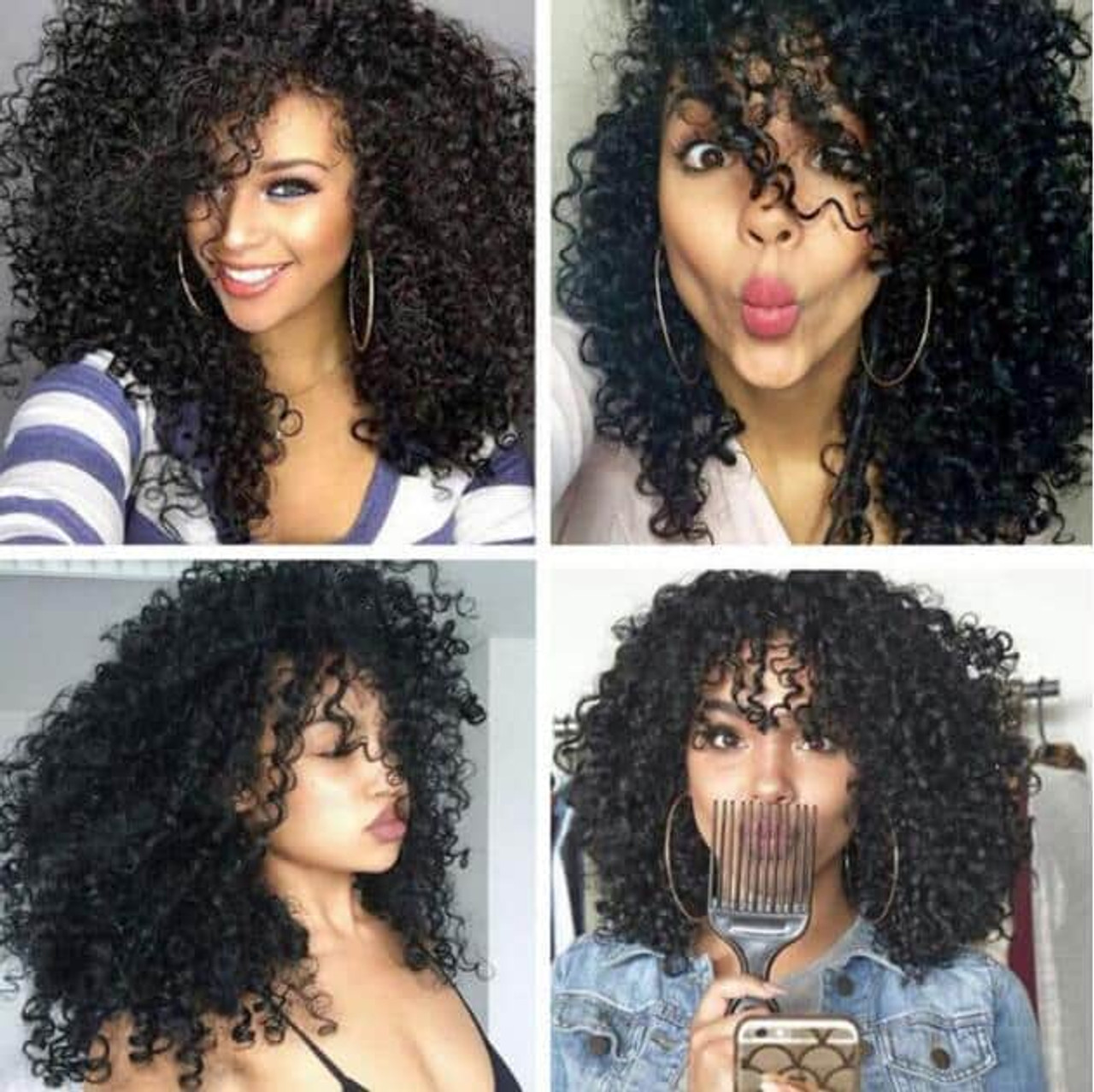 Afro-black Volume Puffy Explosion Solid Color Afro-black Volume Puffy Explosion Solid Color