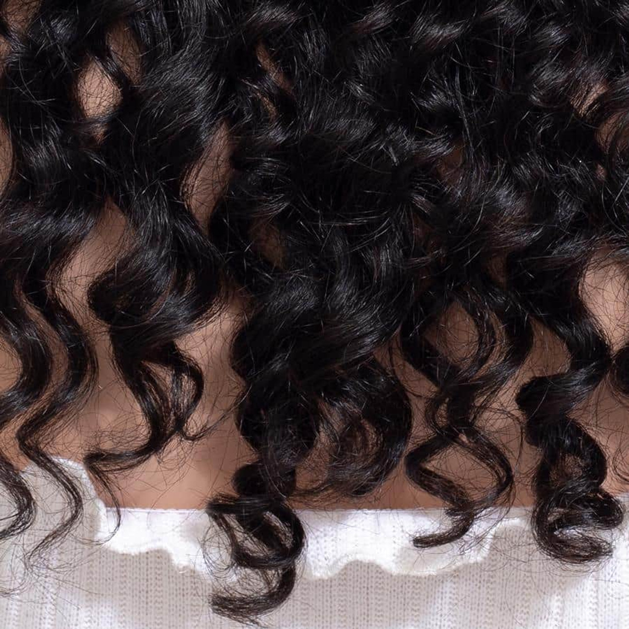 Fiber Front Lace Black Small Curly Wig