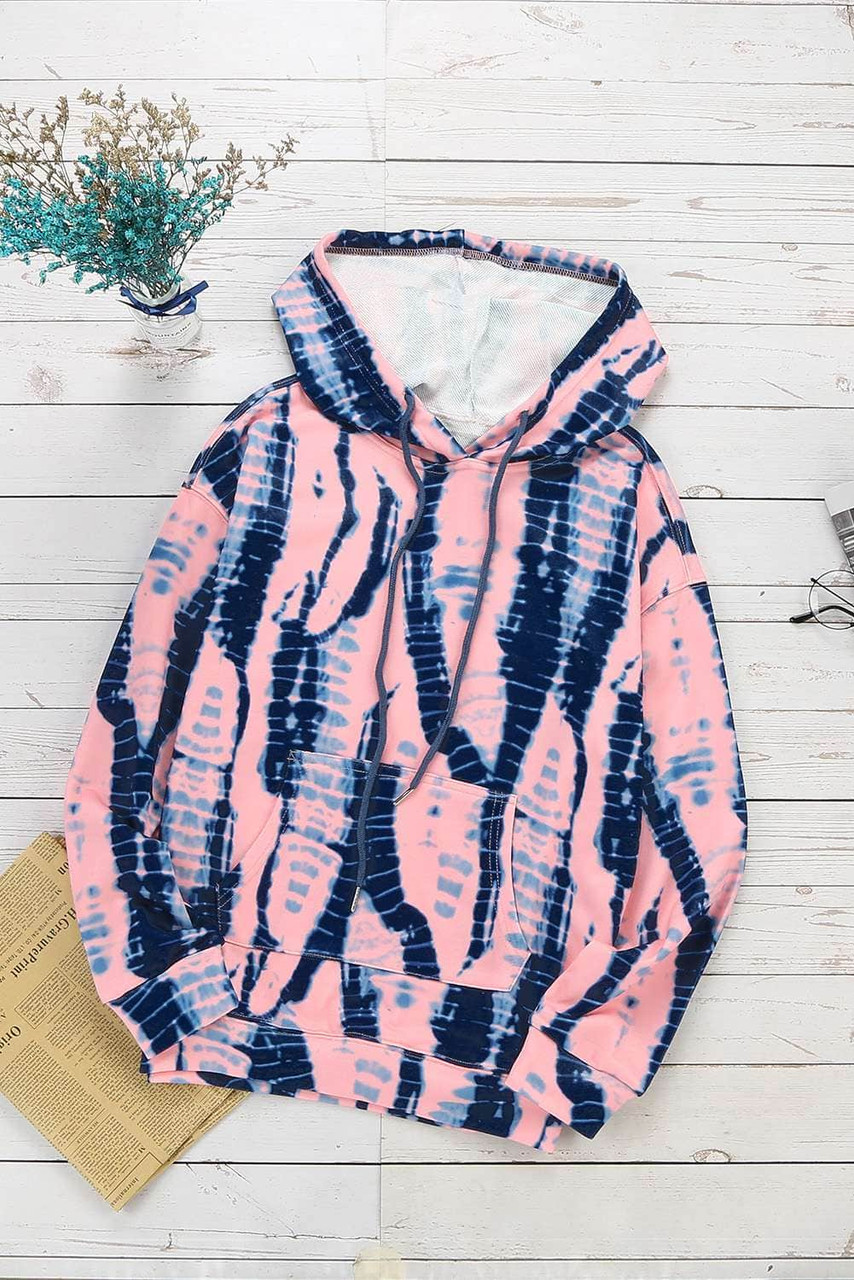 Multicolor Tie-dye Print Pullover Hoodie