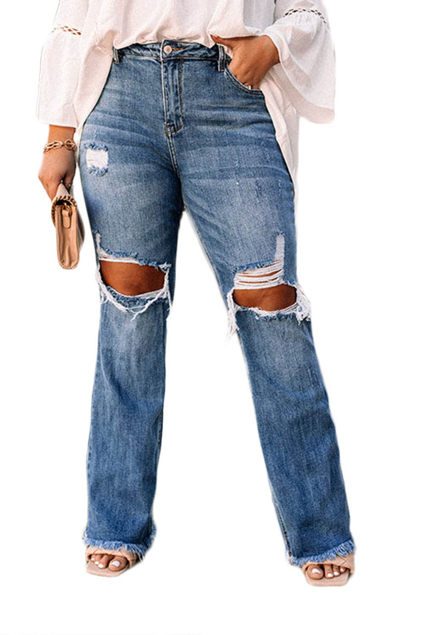 Mid Blue Double Knee Ripped Mom Jeans | Topshop | Mom jeans, Ripped mom  jeans, Ripped knee jeans