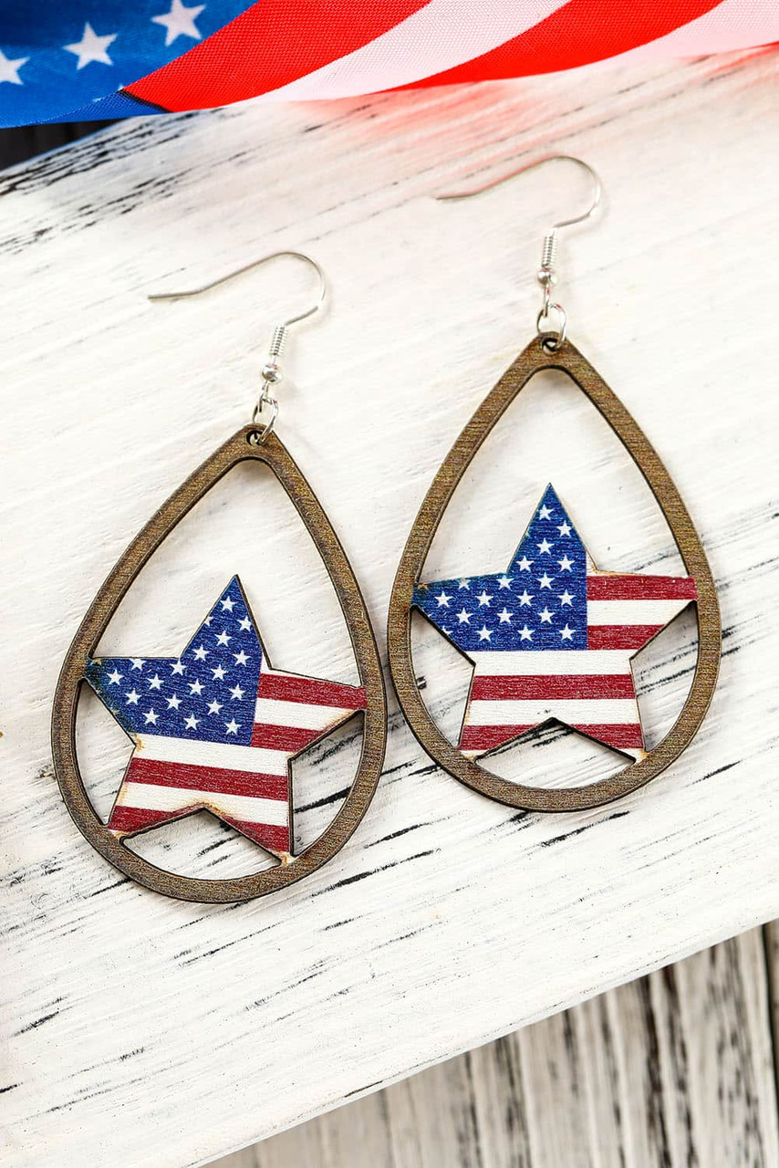 US Flag Earrings - Magnolia Mountain Jewelry