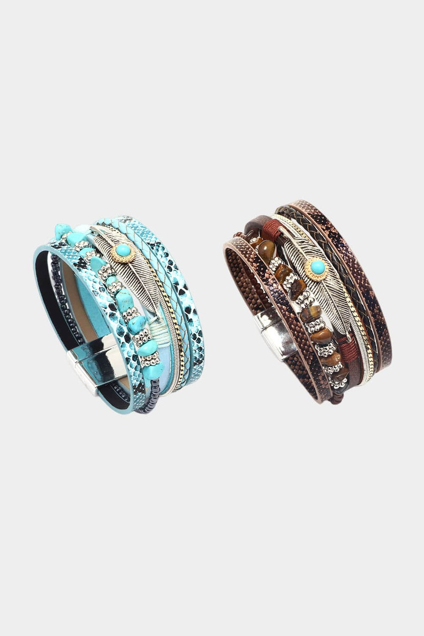 Brown Vintage Turquoise Multi-layer Leather Bracelet Brown Vintage Turquoise Multi-layer Leather Bracelet