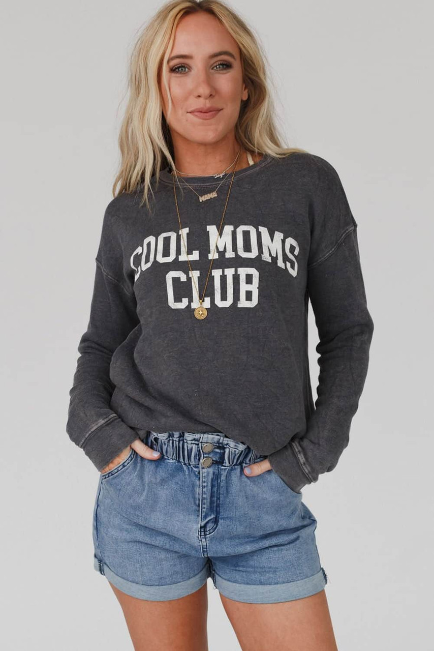 Gray COOL MOMS CLUB Drop Shoulder Sweatshirt