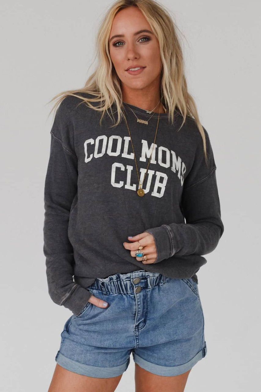 Gray COOL MOMS CLUB Drop Shoulder Sweatshirt