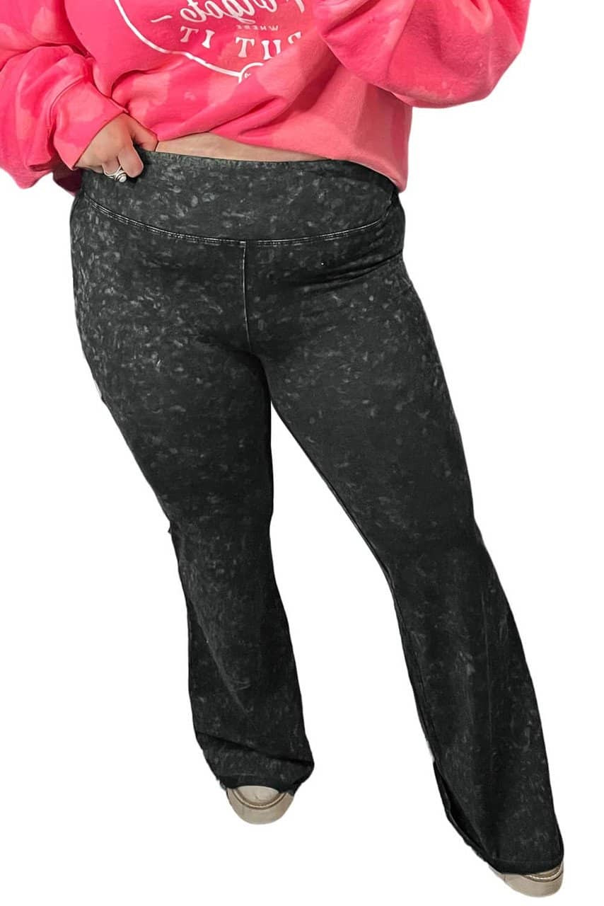 Gray Plus Size High Waist Slim Fit Flare Pants Gray Plus Size High Waist Slim Fit Flare Pants