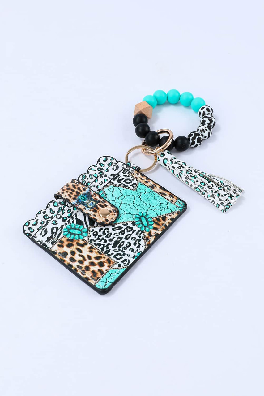 Green Western Fashion Card Bag Bracelet Key Ring