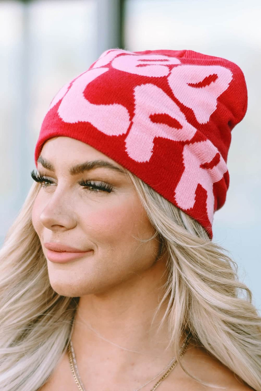 Rose MEA CULPA Alphabet Knit Beanie Hat