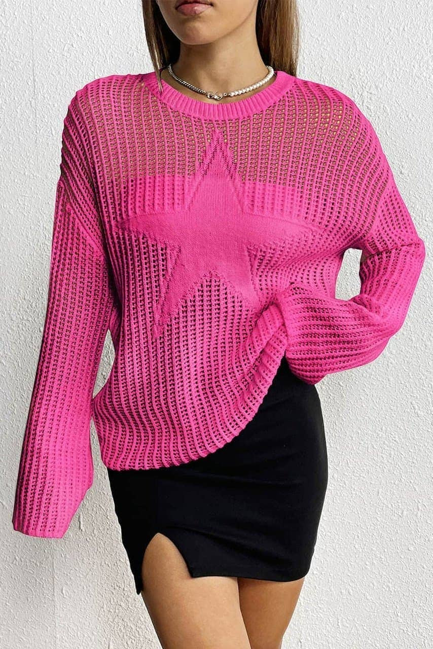 Rose Seeing Stars Oversized Sweater Rose Seeing Stars Oversized Sweater
