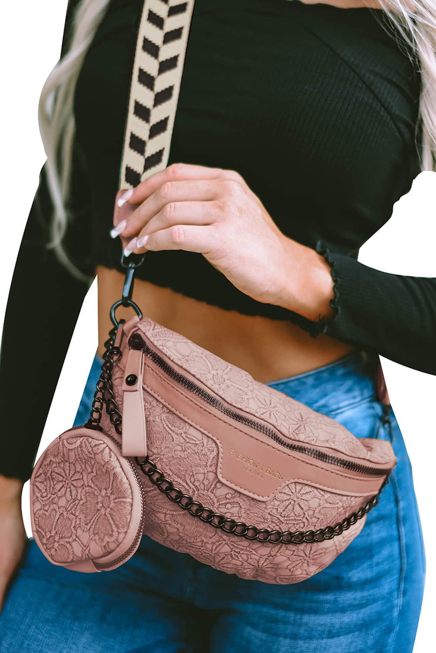 Casual Colorblock Strap Chain Shoulder Bag With Coin Purse