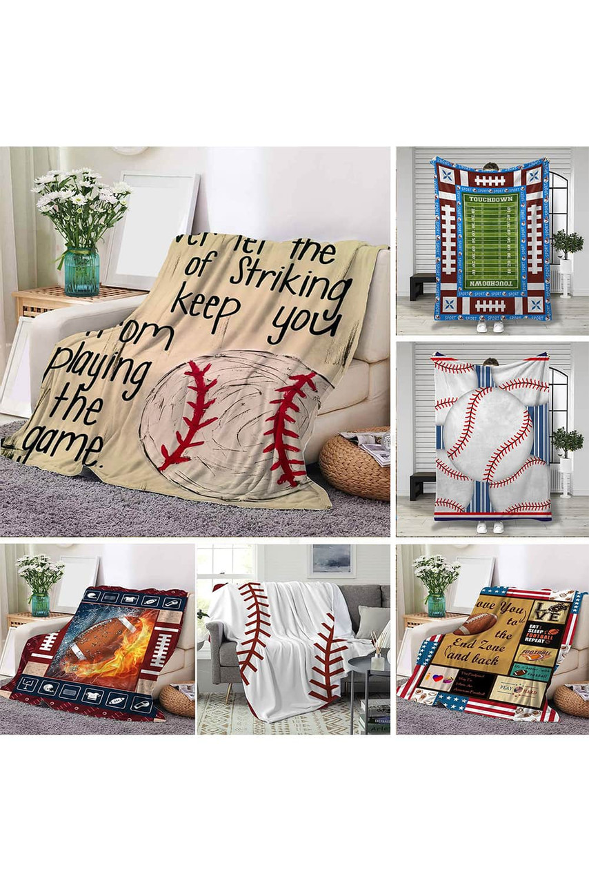 Bright White Ball Game Fashion Fleece Blanket 130*150cm
