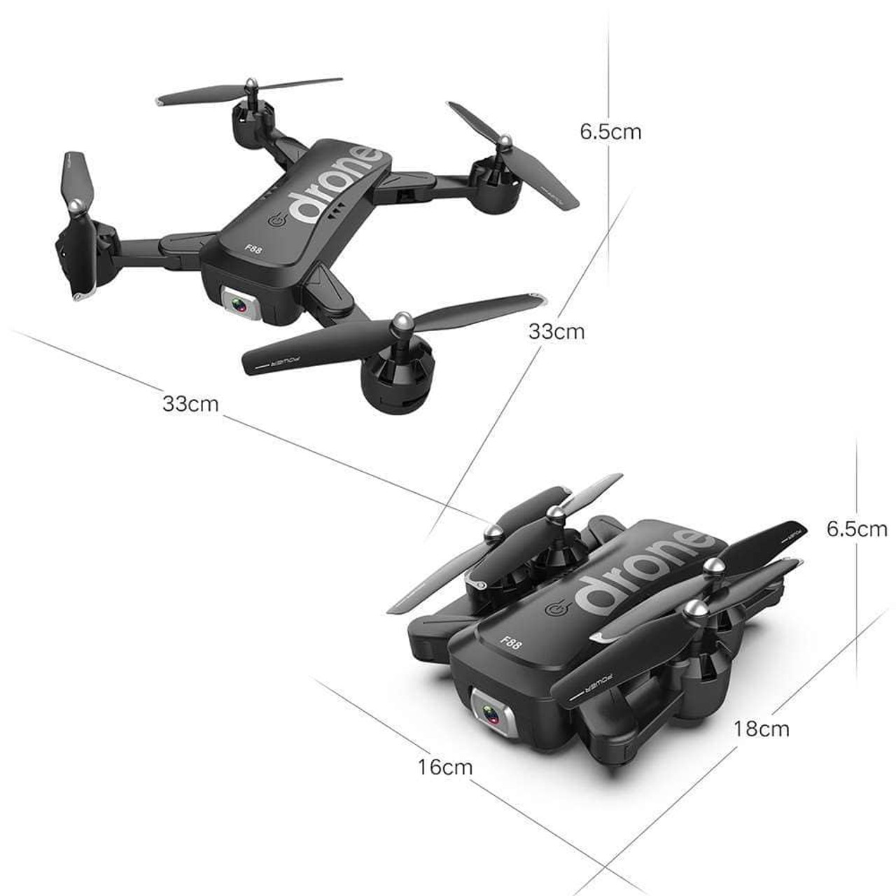 F88 RC Drone with Dual Camera 1080P Image Follow Optical Flow Positioning APP Gesture Control Foldable Quadcopter