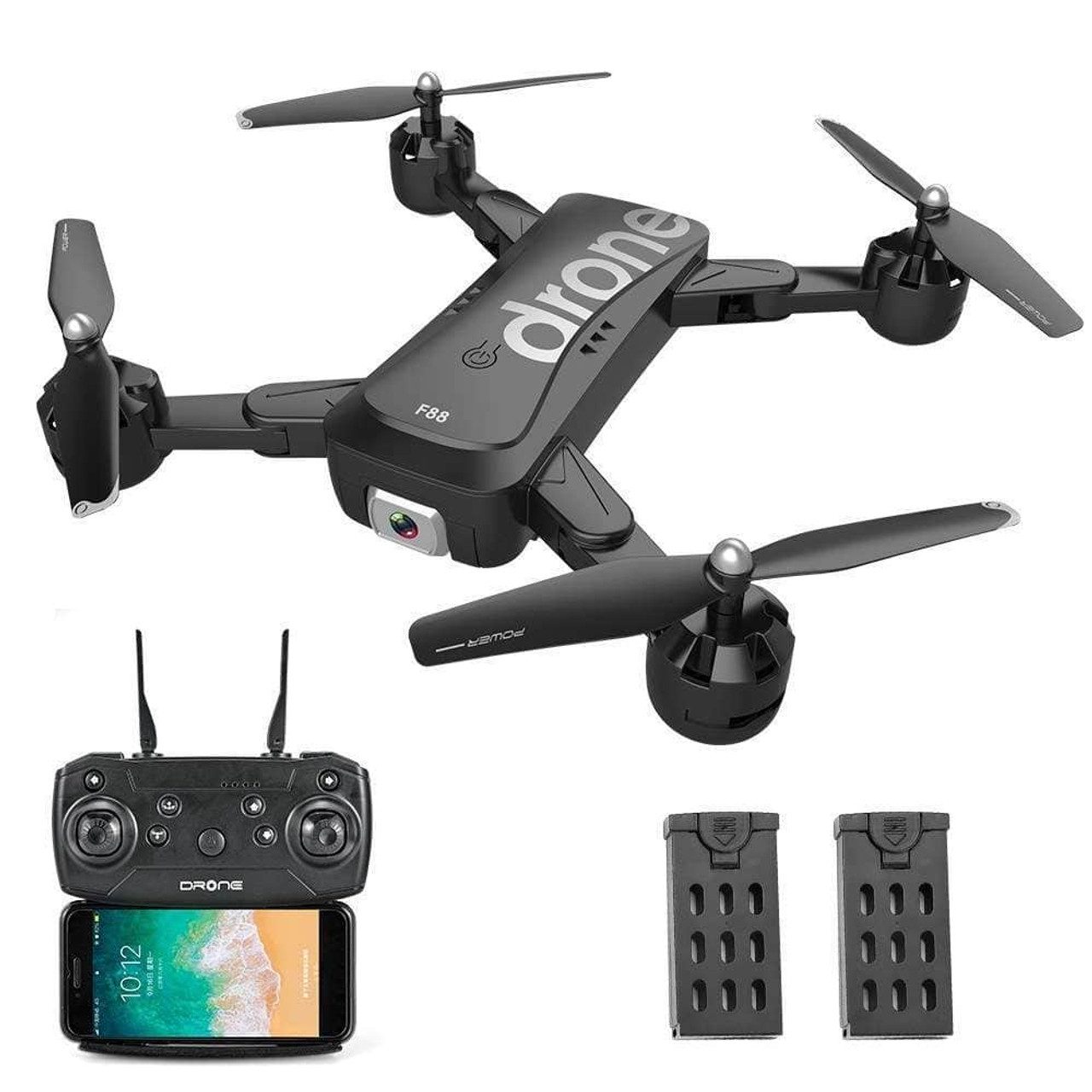 F88 RC Drone with Dual Camera 1080P Image Follow Optical Flow Positioning APP Gesture Control Foldable Quadcopter