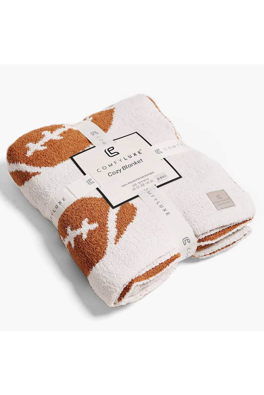 Chestnut Rugby Pattern Color Block Fleece Blanket 127*152cm