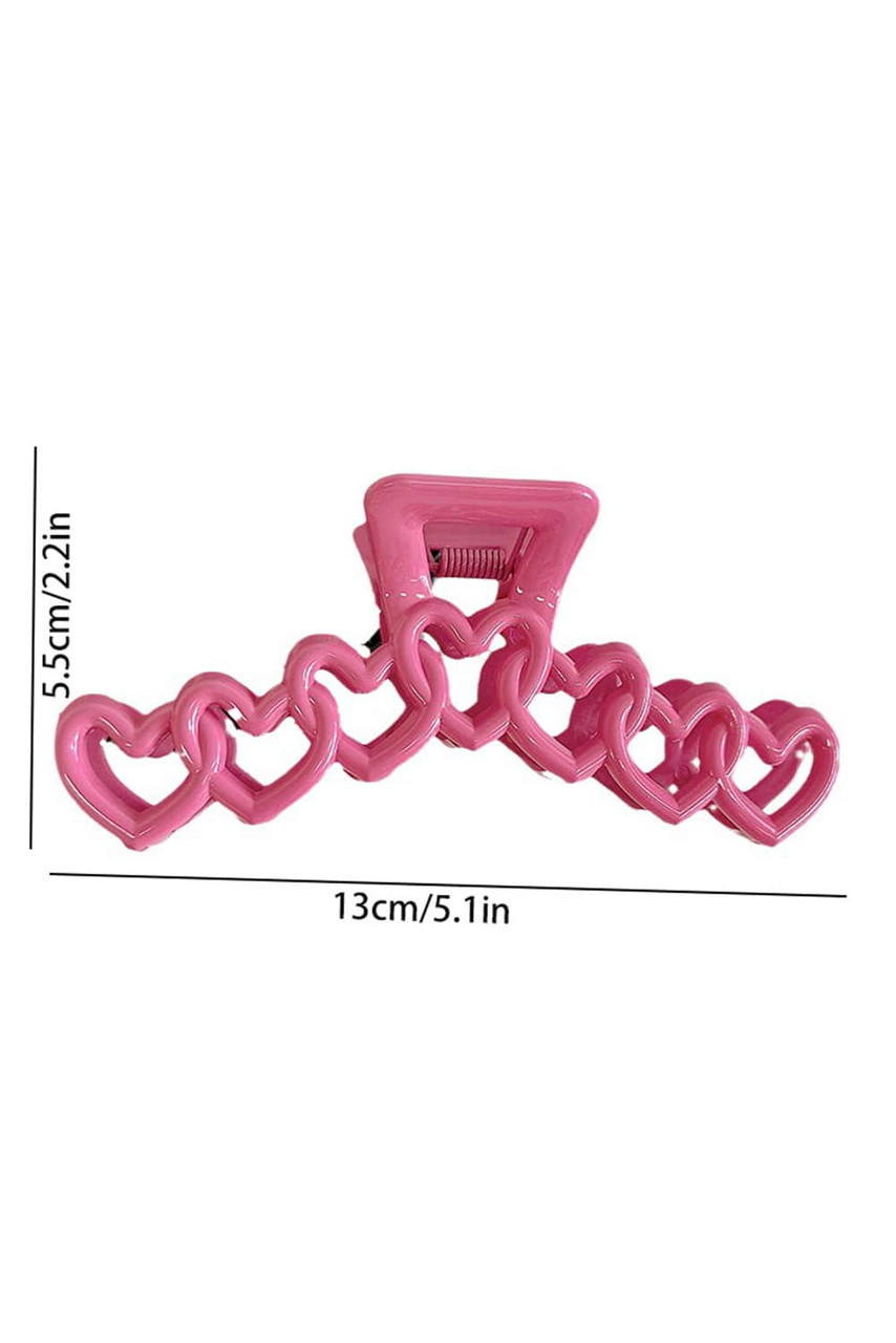 Rose Red Valentines Heart Shaped Large Hair Claw Rose Red Valentines Heart Shaped Large Hair Claw