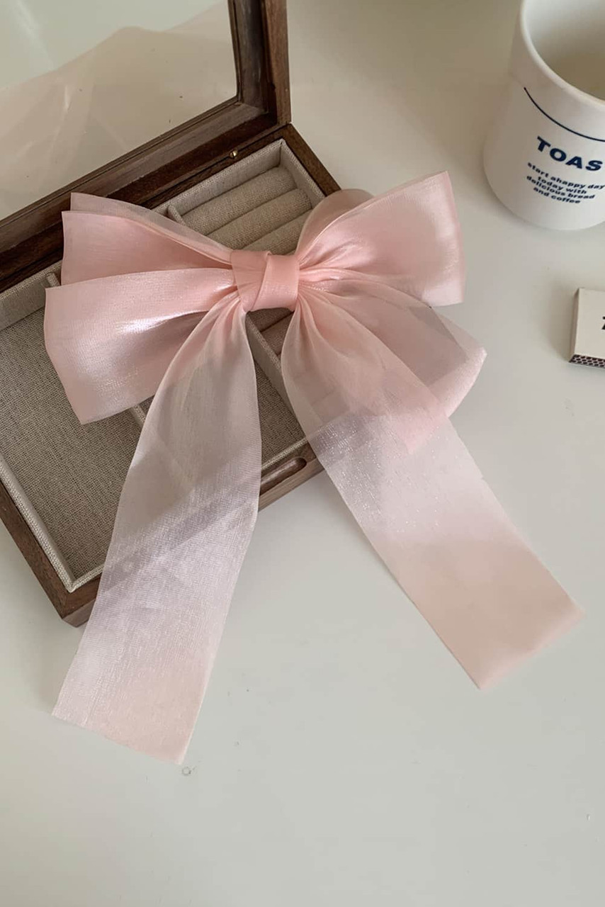 Apricot Pink Gauze Bowknot Hair Clip Apricot Pink Gauze Bowknot Hair Clip