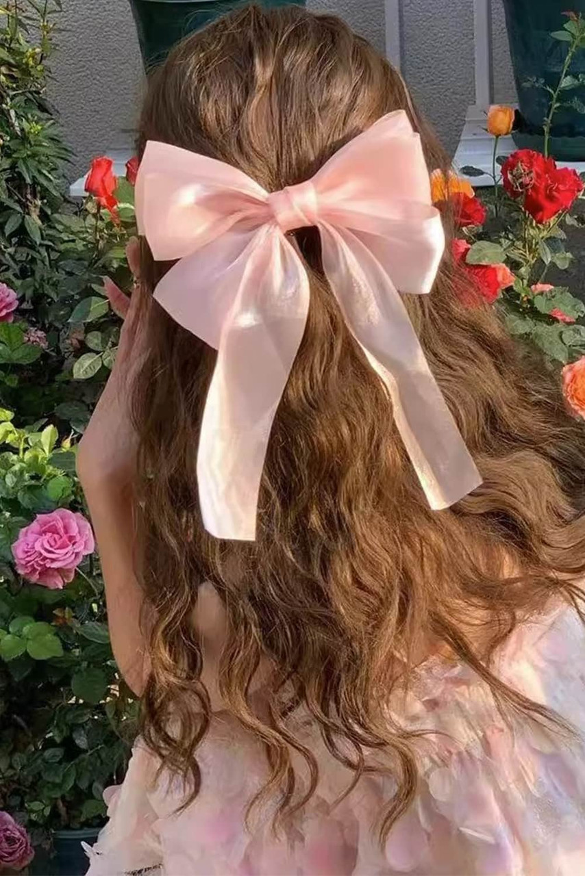 Apricot Pink Gauze Bowknot Hair Clip Apricot Pink Gauze Bowknot Hair Clip