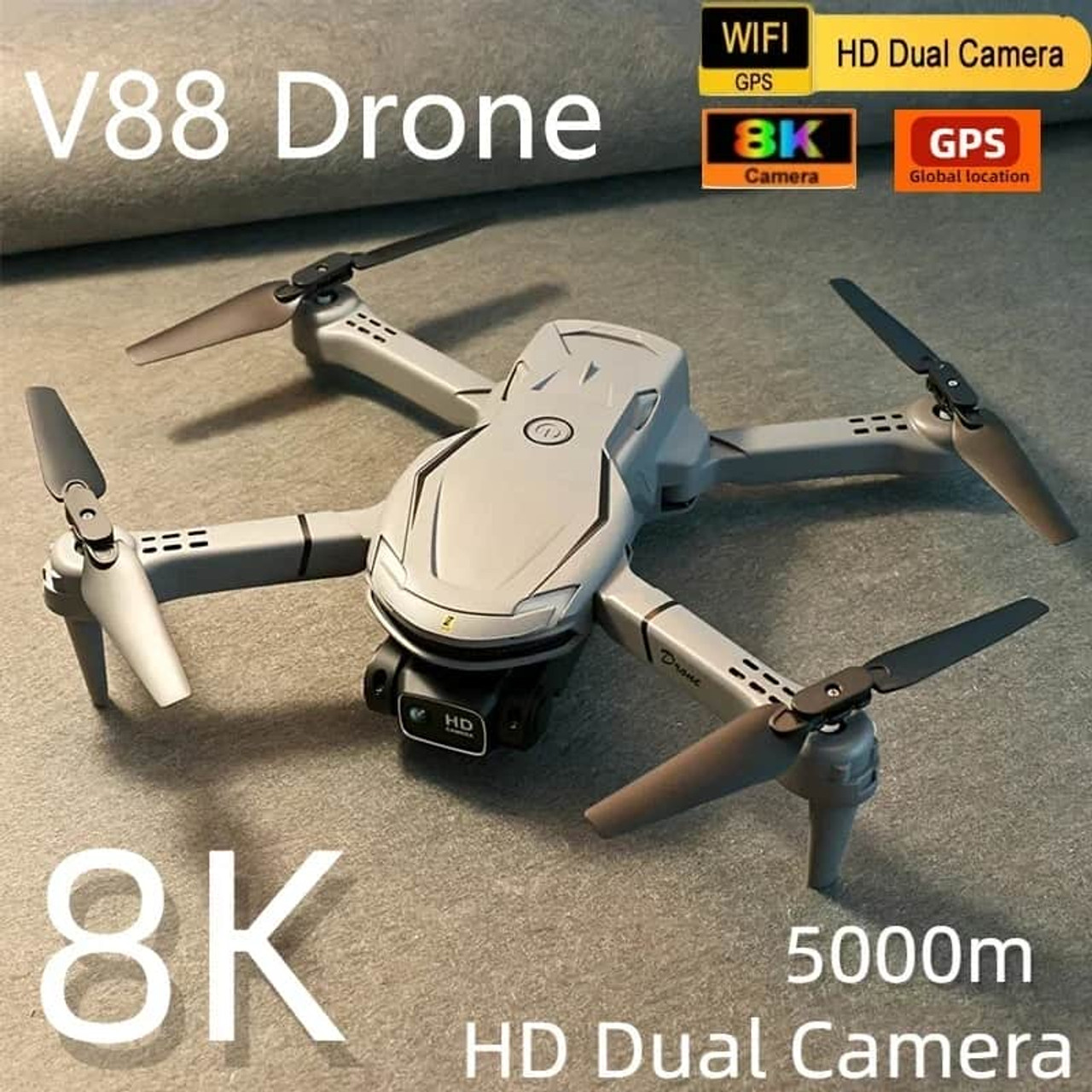 V88 Drone 8K Professional HD Aerial Dual-Camera Omnidirectional Obstacle Avoidance Drone Quadcopter 5000M