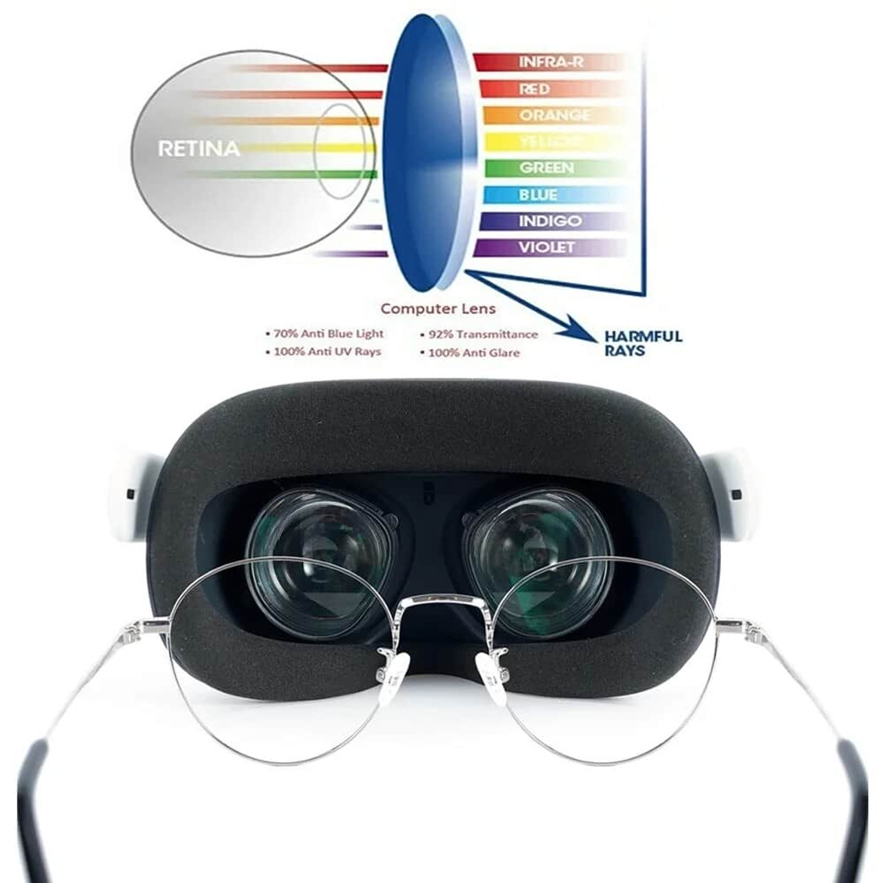 For Oculus Quest 2 Myopia Lens Magnetic Eyeglass Anti Blue Light Glasses Quick Disassemble Protection VR Prescription Lenses