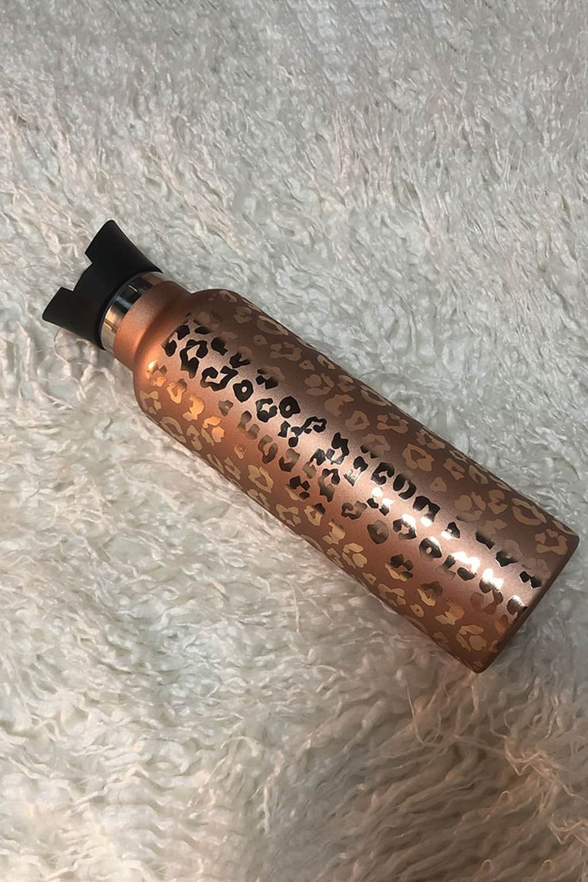 Gold Leopard Stainless Leakproof Insulated Water Bottle 25oz