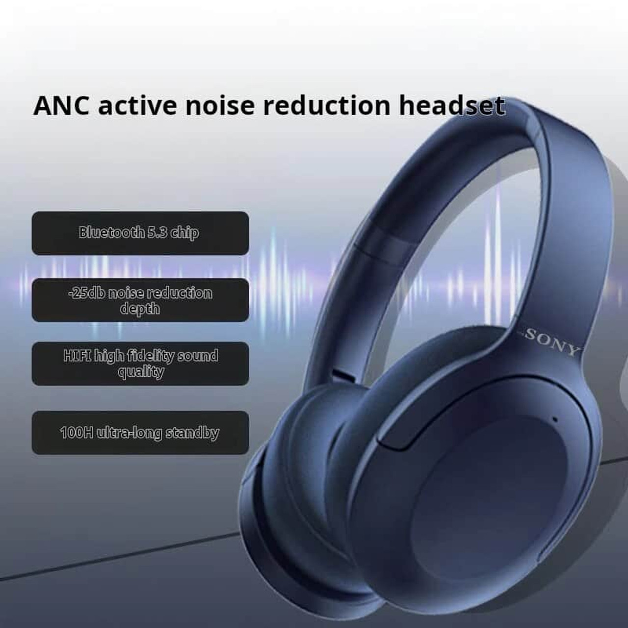 SONY Headphones HiFI Stereo Game Sport Headset For Sony Foldable Over the Ear Wireless Noise Cancellation