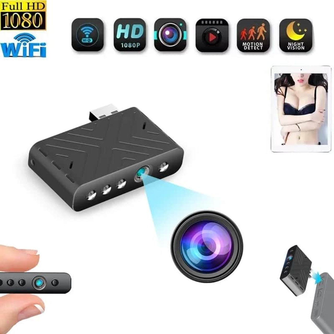 Mini WiFi Camera Wireless USB Interface Surveillance Cameras Micro Motion Cam Voice Recorder