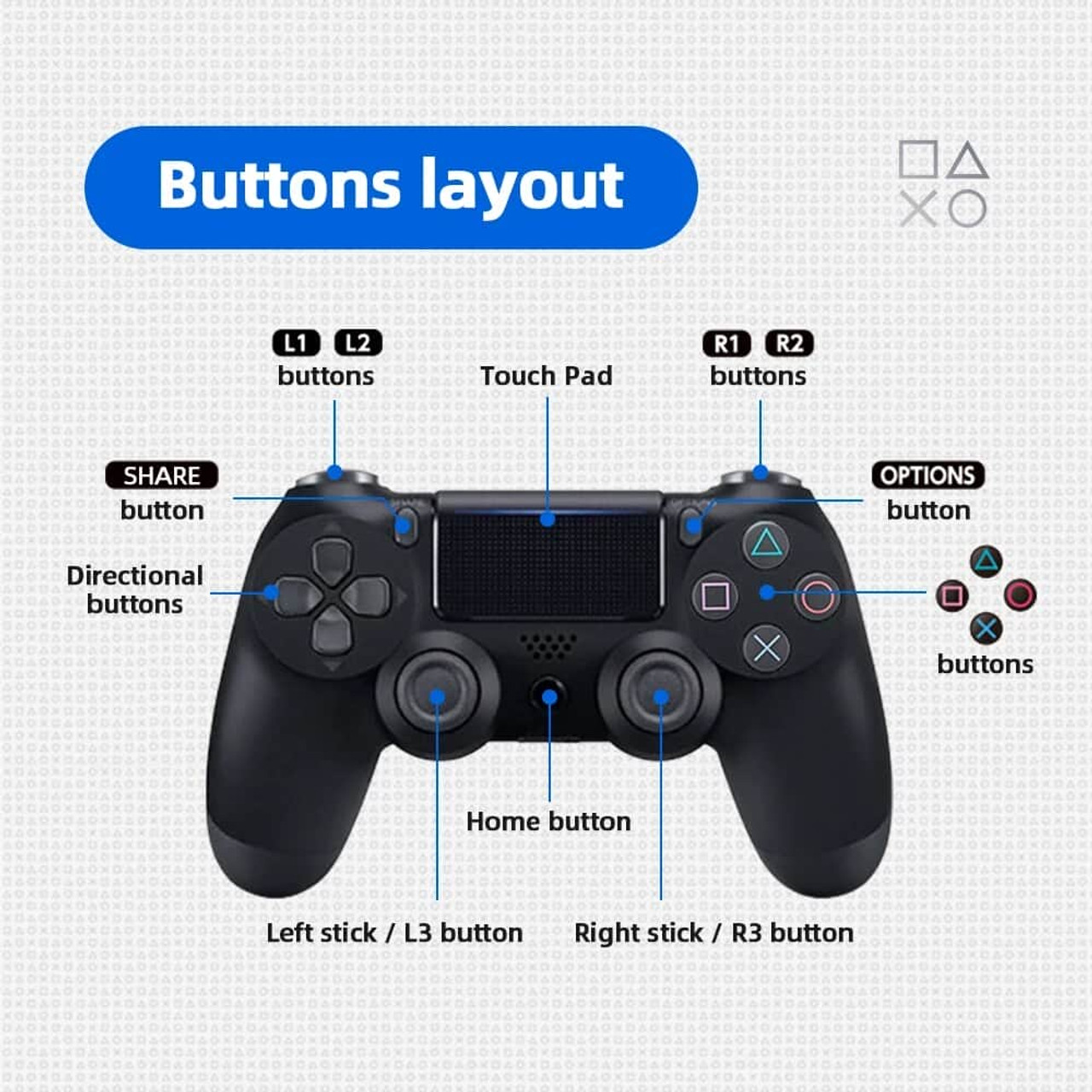 Wireless Game Controller For PS4 Bluetooth-compatible Vibration Gamepad For PS4 Slim/Pro Console Game Joysticks For PC