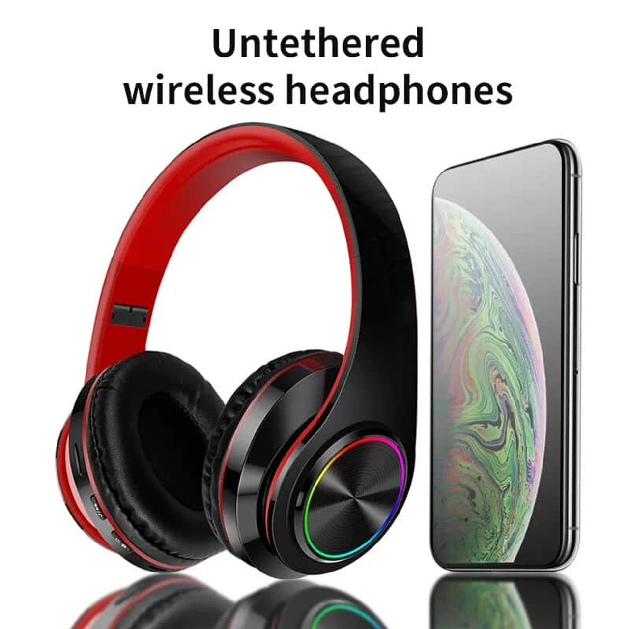 Wireless Bluetooth 5.0 Headphone With Microphone On-Ear Headset Stereo Sound Earphones Sports Gaming Foldable Headphones B39