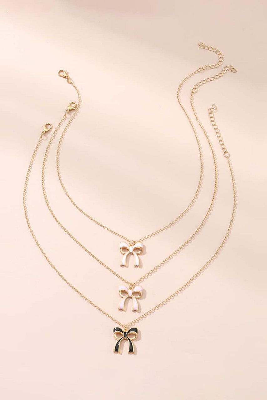 Triple Layered Bowknot Necklace