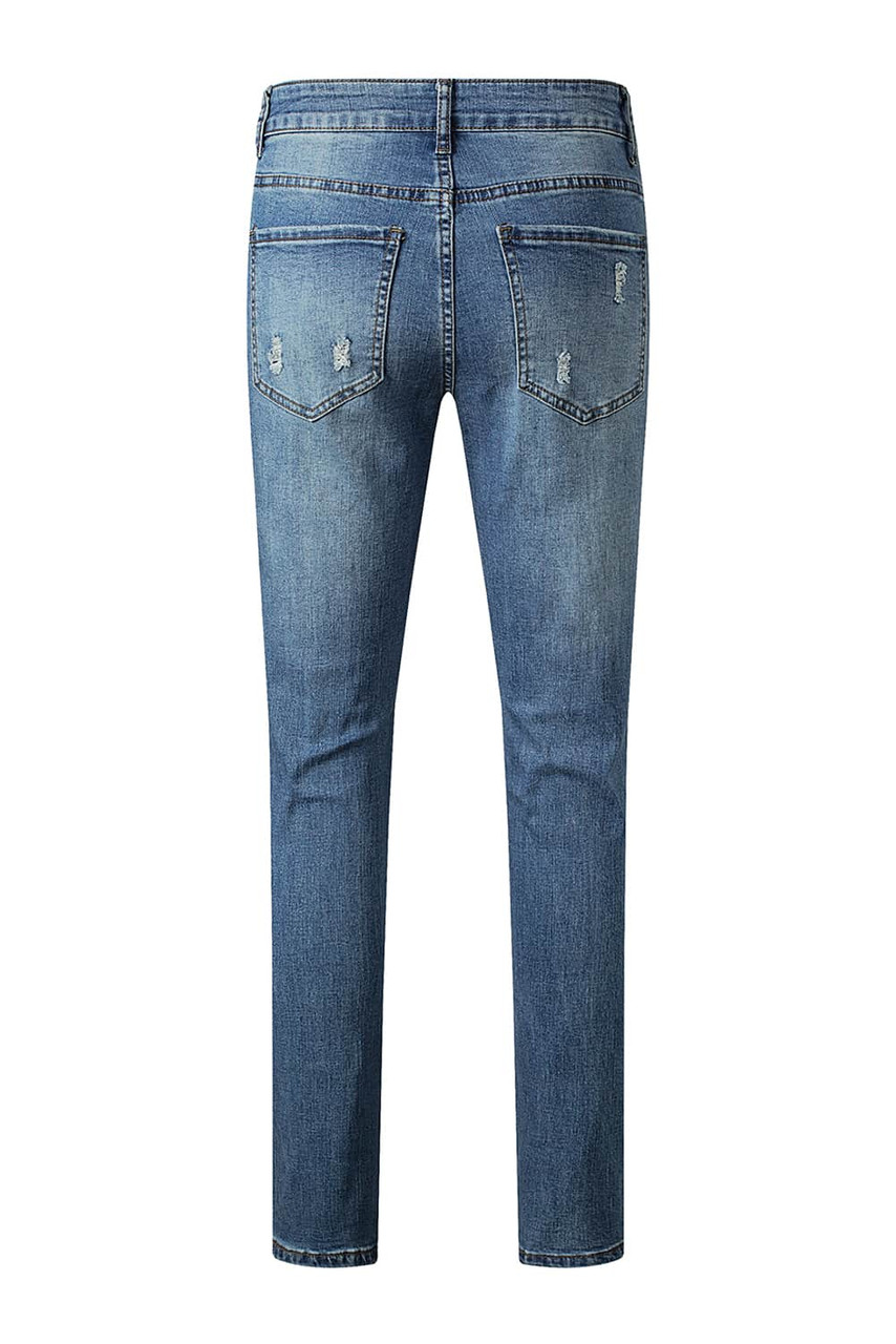 Sky Blue Valentines Day Heart Patchwork Jeans Sky Blue Valentines Day Heart Patchwork Jeans