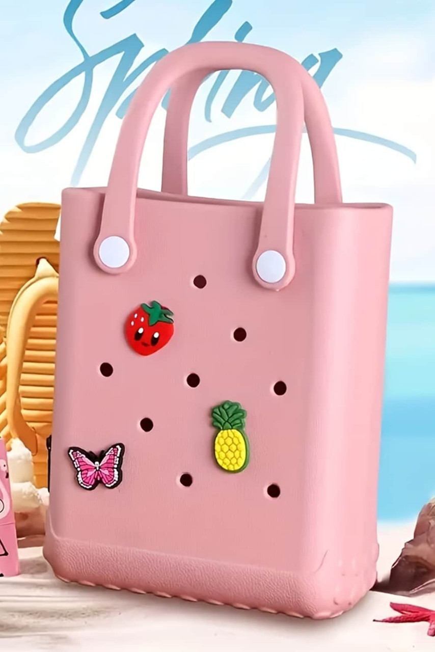 Apricot Pink Waterproof EVA Hollow Tote Bag Apricot Pink Waterproof EVA Hollow Tote Bag