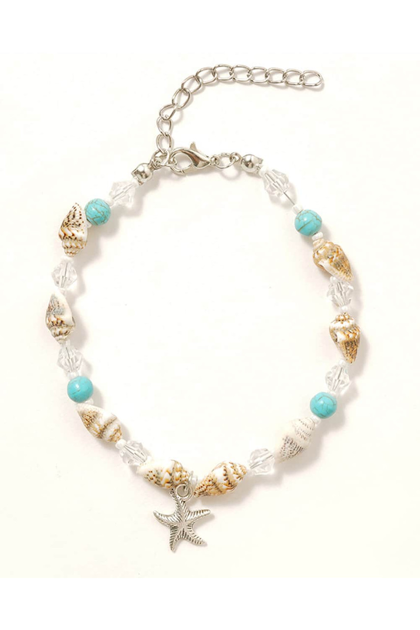 Conch Beaded Starfish Beach Anklet