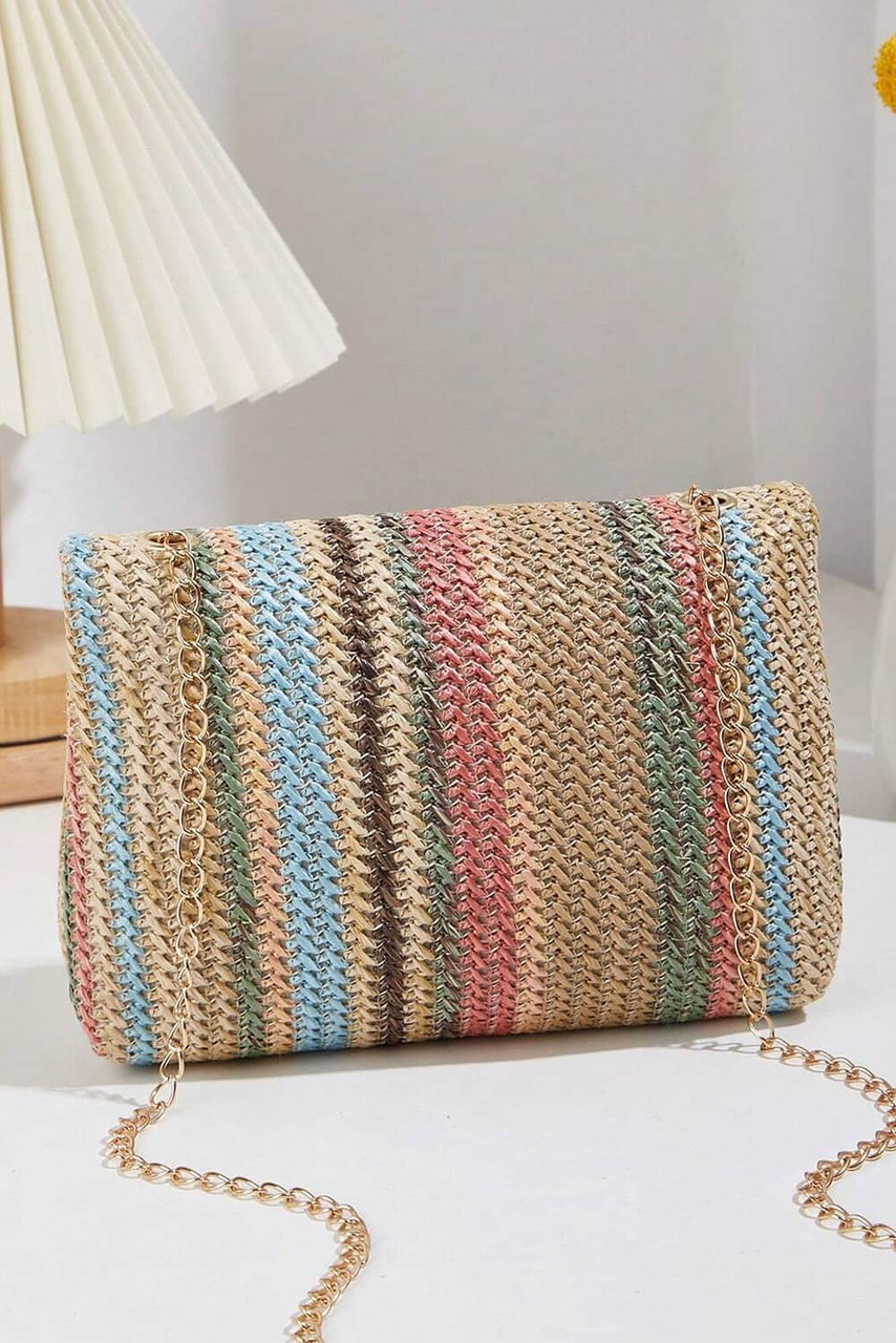 Apricot Bohemian Woven Gold Chain Shoulder Bag Apricot Bohemian Woven Gold Chain Shoulder Bag