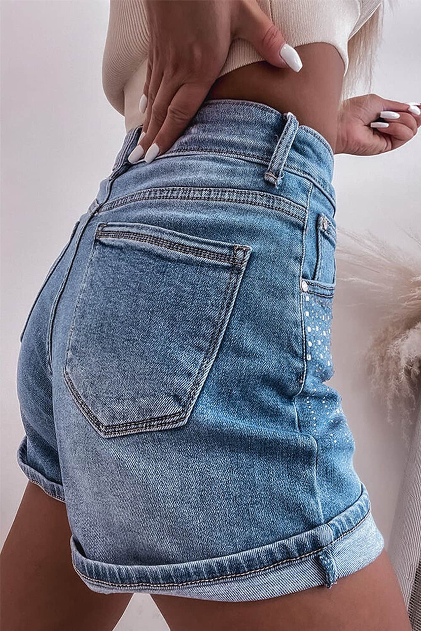 Ashleigh Blue Rhinestone Embellished Denim Shorts Ashleigh Blue Rhinestone Embellished Denim Shorts