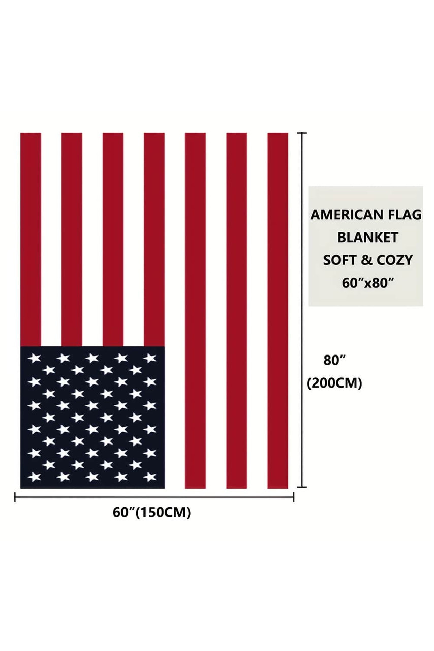 Fiery Red American Flag Bed Sofa Blanket 150*200cm
