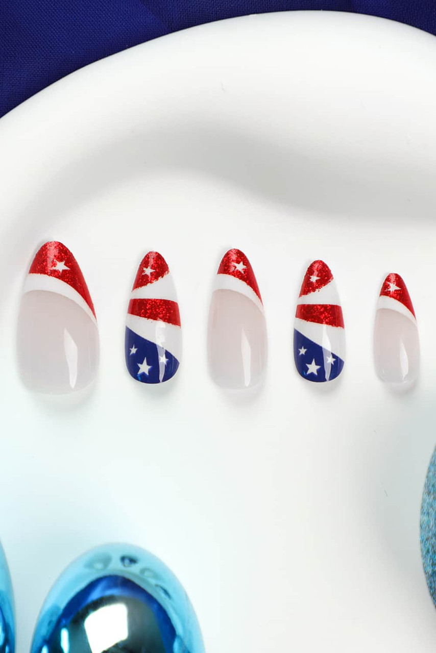 Red Independence Day Nails Stickers