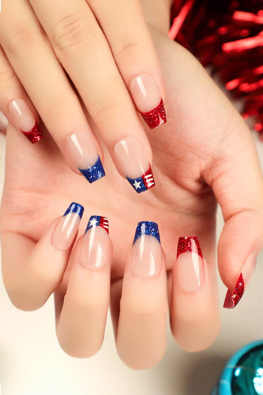 Red Fourth of July Nail Sticker Set