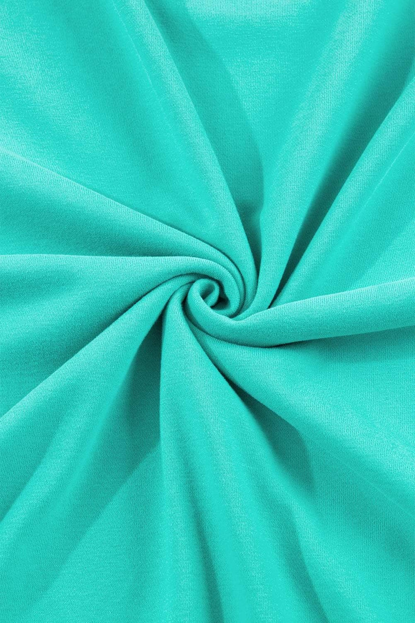 Aruba Blue Plain Drop Shoulder Crewneck Pullover Sweatshirt Aruba Blue Plain Drop Shoulder Crewneck Pullover Sweatshirt