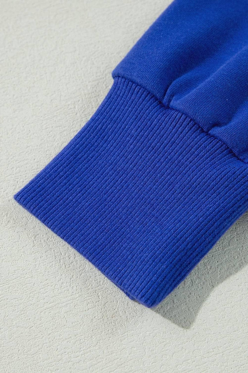 Dark Blue Solid Drop Shoulder Drawstring Cropped Hoodie Dark Blue Solid Drop Shoulder Drawstring Cropped Hoodie