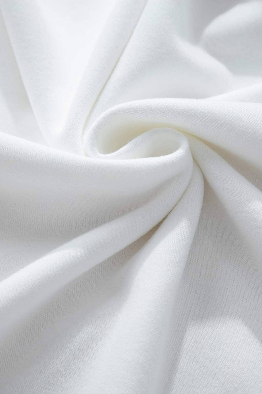 White Contrast Rainbow Trim Drop Shoulder Pullover Sweatshirt White Contrast Rainbow Trim Drop Shoulder Pullover Sweatshirt