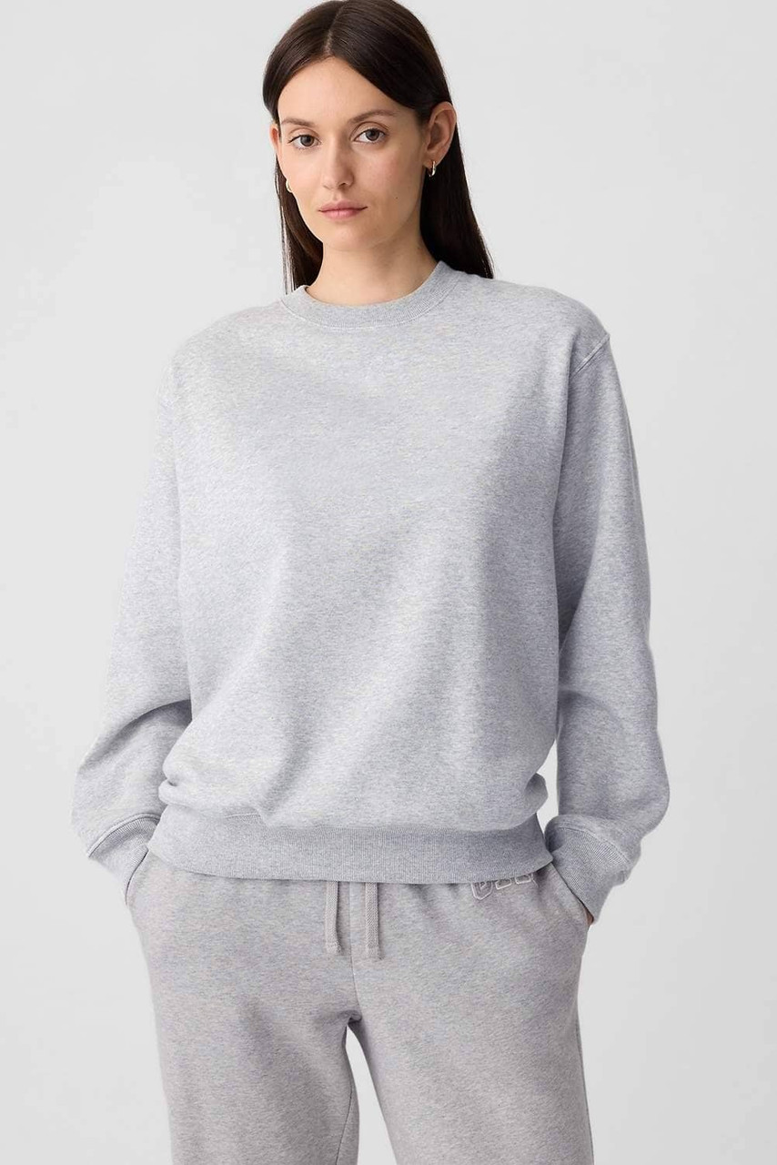 Light Grey Plain Drop Shoulder Crewneck Pullover Sweatshirt Light Grey Plain Drop Shoulder Crewneck Pullover Sweatshirt