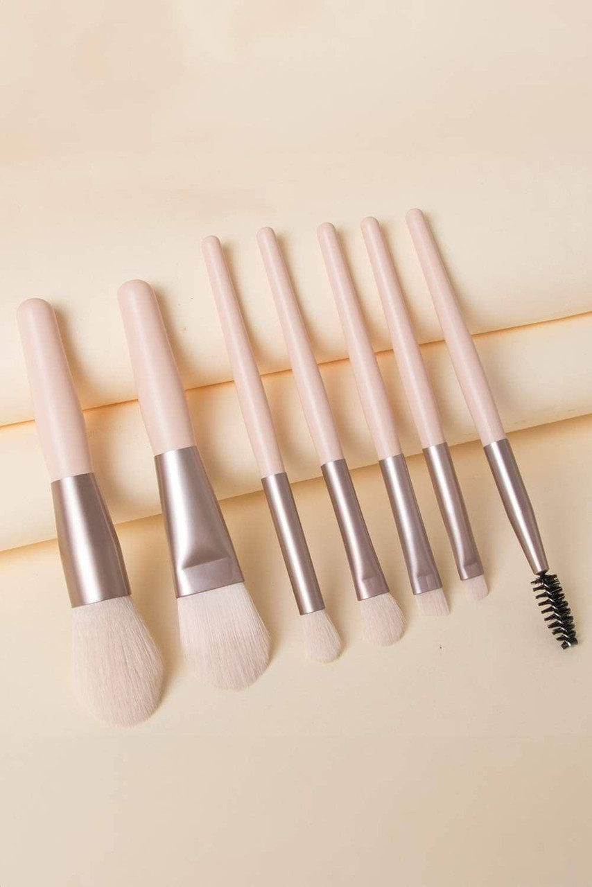 Apricot Pink 8pcs Soft Fluffy Mini Makeup Brush Set with Bag Apricot Pink 8pcs Soft Fluffy Mini Makeup Brush Set with Bag