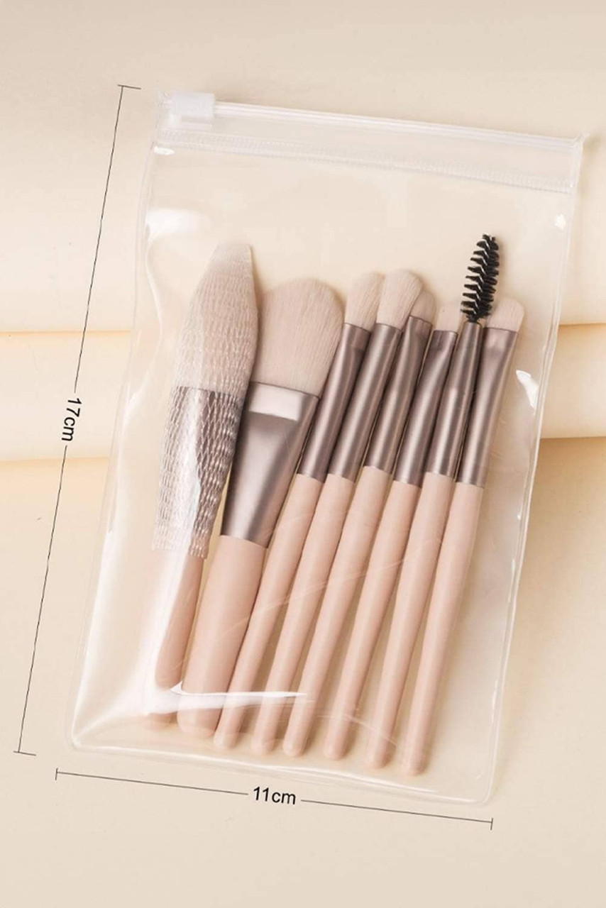 Apricot Pink 8pcs Soft Fluffy Mini Makeup Brush Set with Bag Apricot Pink 8pcs Soft Fluffy Mini Makeup Brush Set with Bag