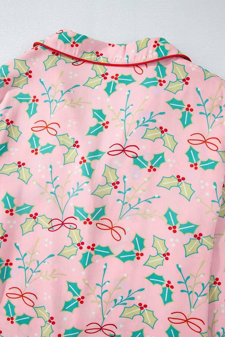 Multicolour Floral Christmas Pajamas Set Multicolour Floral Christmas Pajamas Set