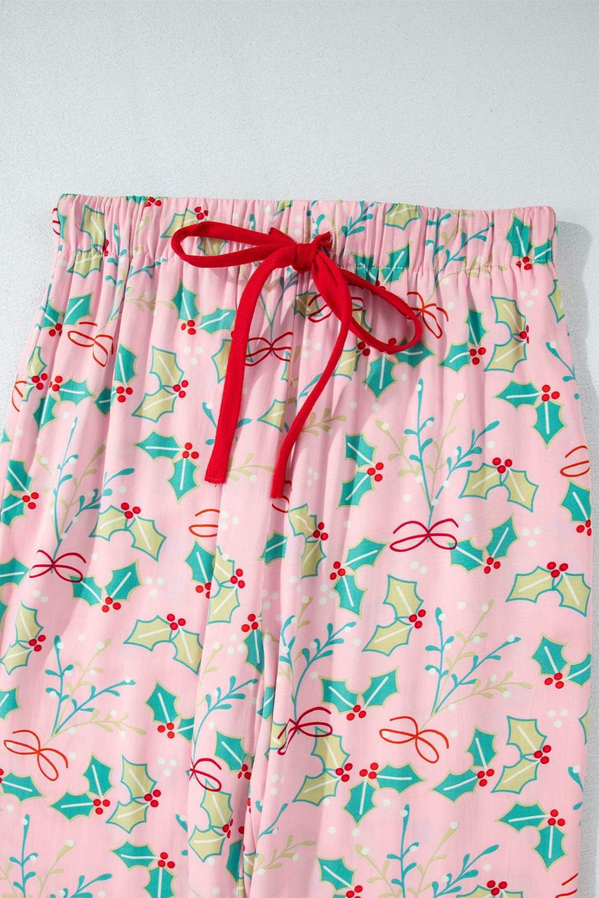 Multicolour Floral Christmas Pajamas Set Multicolour Floral Christmas Pajamas Set
