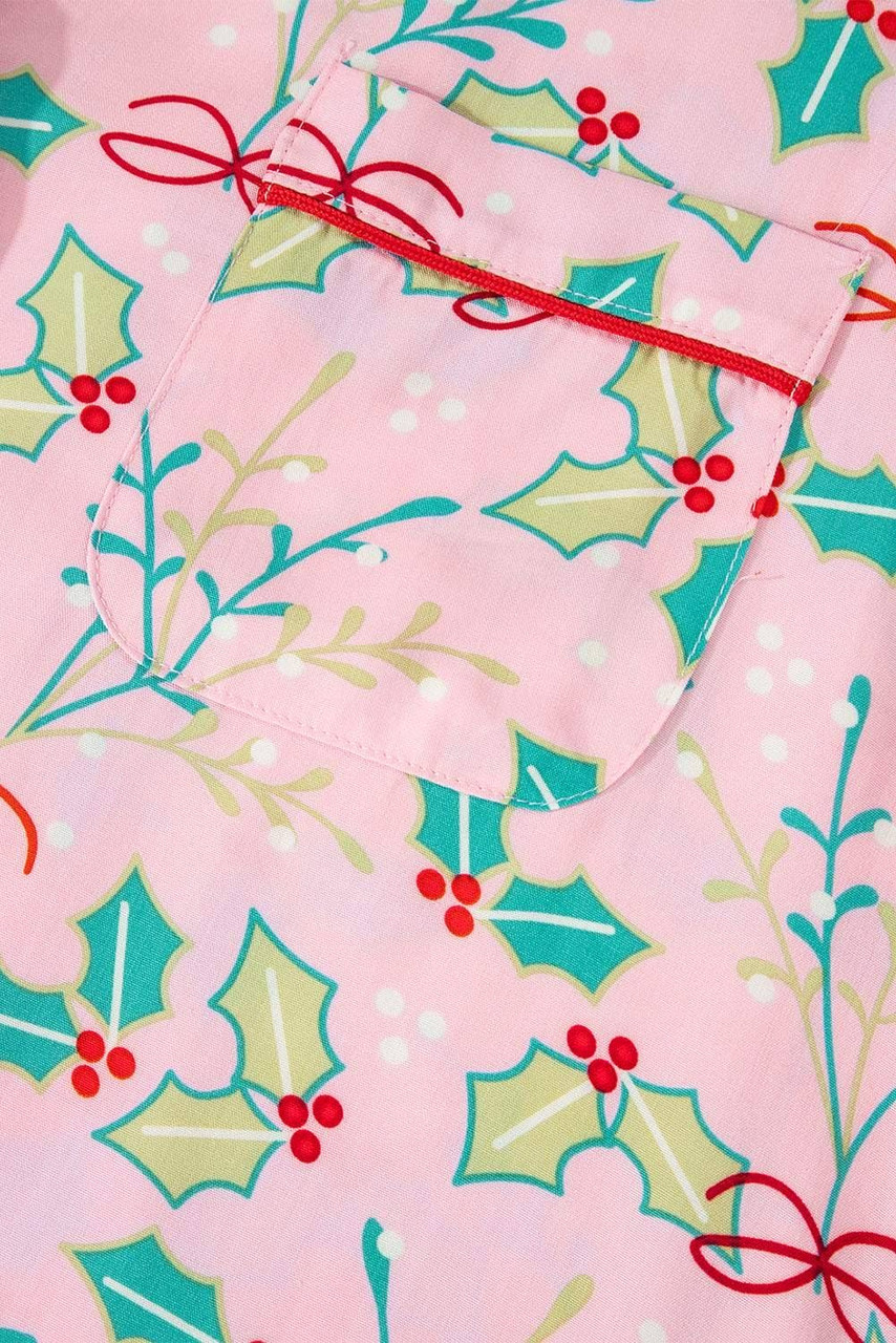 Multicolour Floral Christmas Pajamas Set Multicolour Floral Christmas Pajamas Set