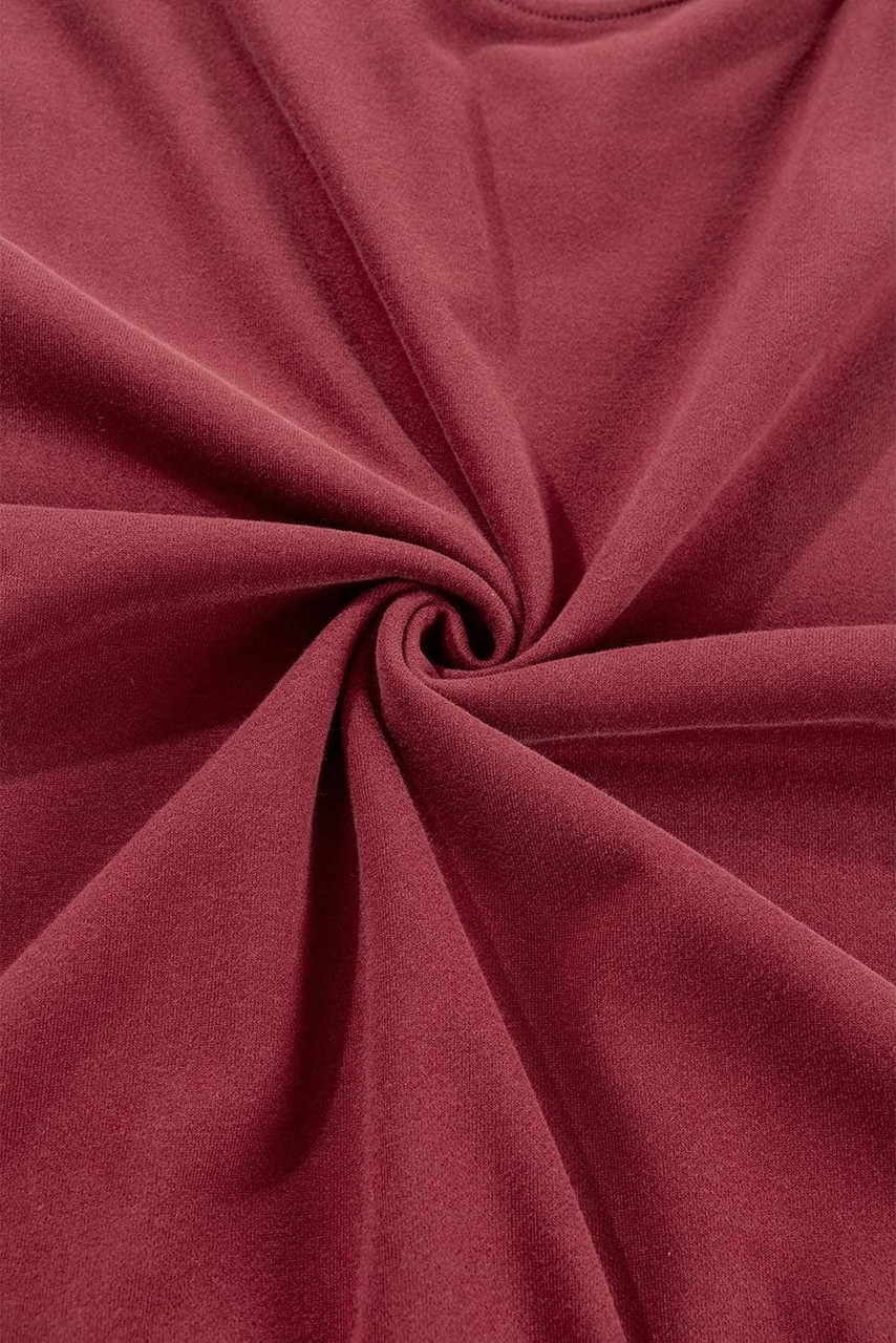 Burgundy Plain Drop Shoulder Crewneck Pullover Sweatshirt Burgundy Plain Drop Shoulder Crewneck Pullover Sweatshirt