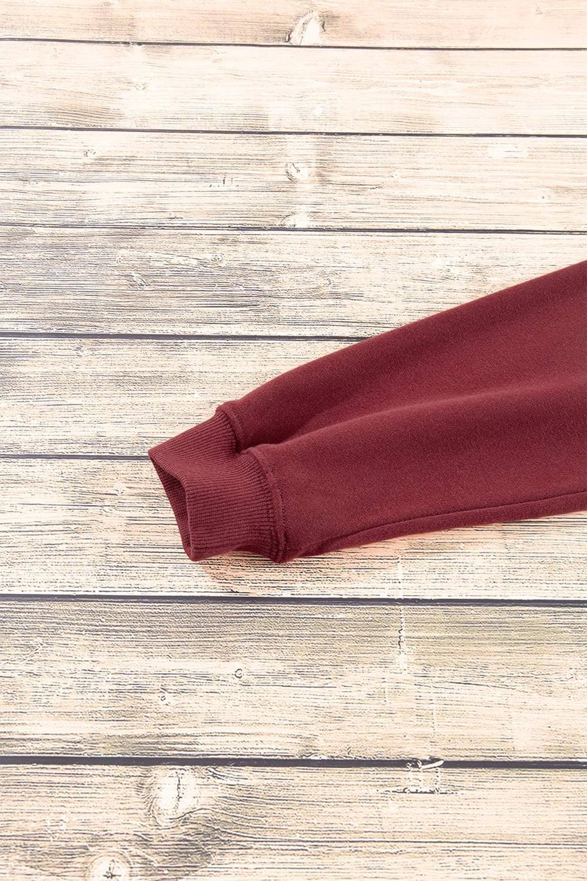 Burgundy Plain Drop Shoulder Crewneck Pullover Sweatshirt Burgundy Plain Drop Shoulder Crewneck Pullover Sweatshirt