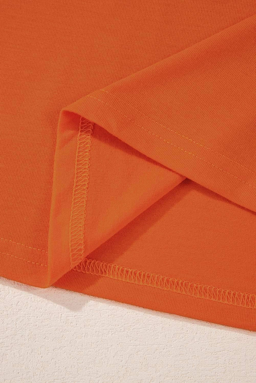 Orange SPOOKY Vibe Ghost Print Crewneck Halloween T Shirt